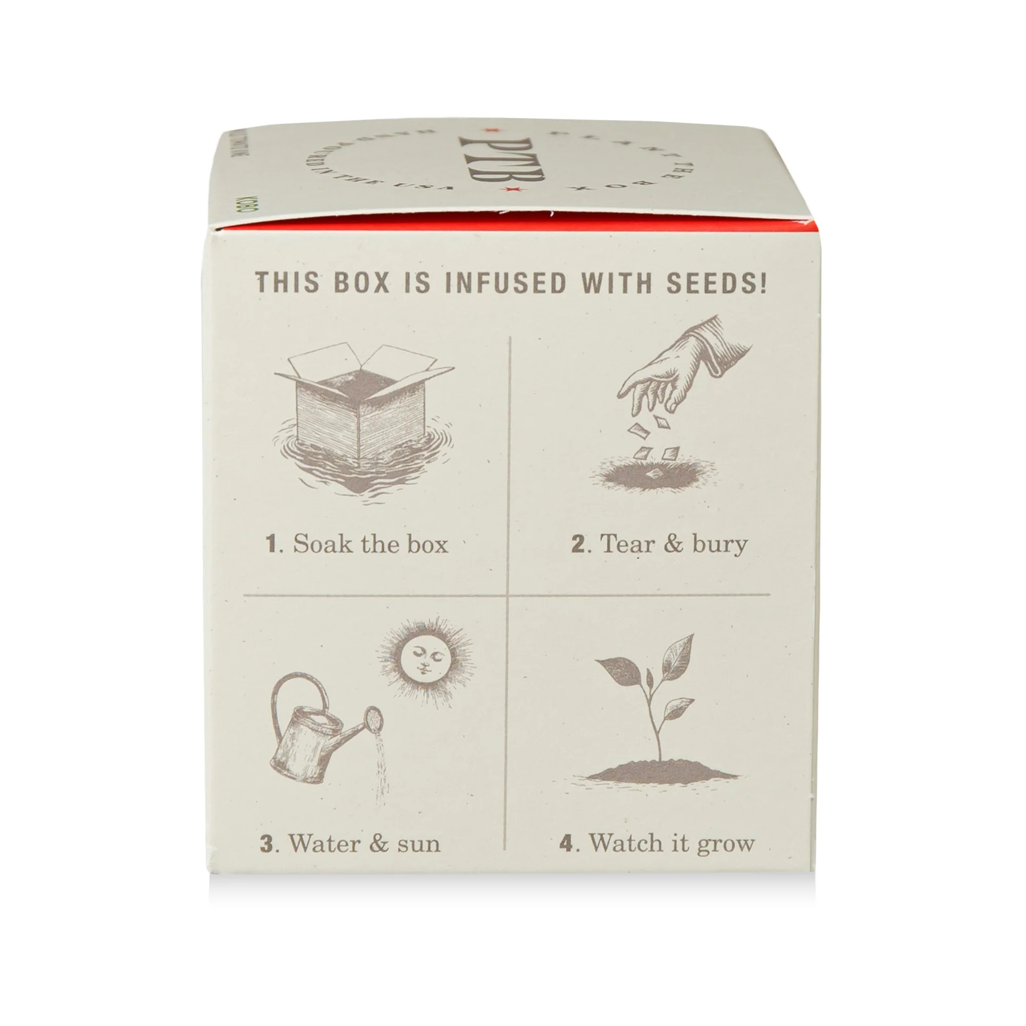 Back of the box with planting instructions